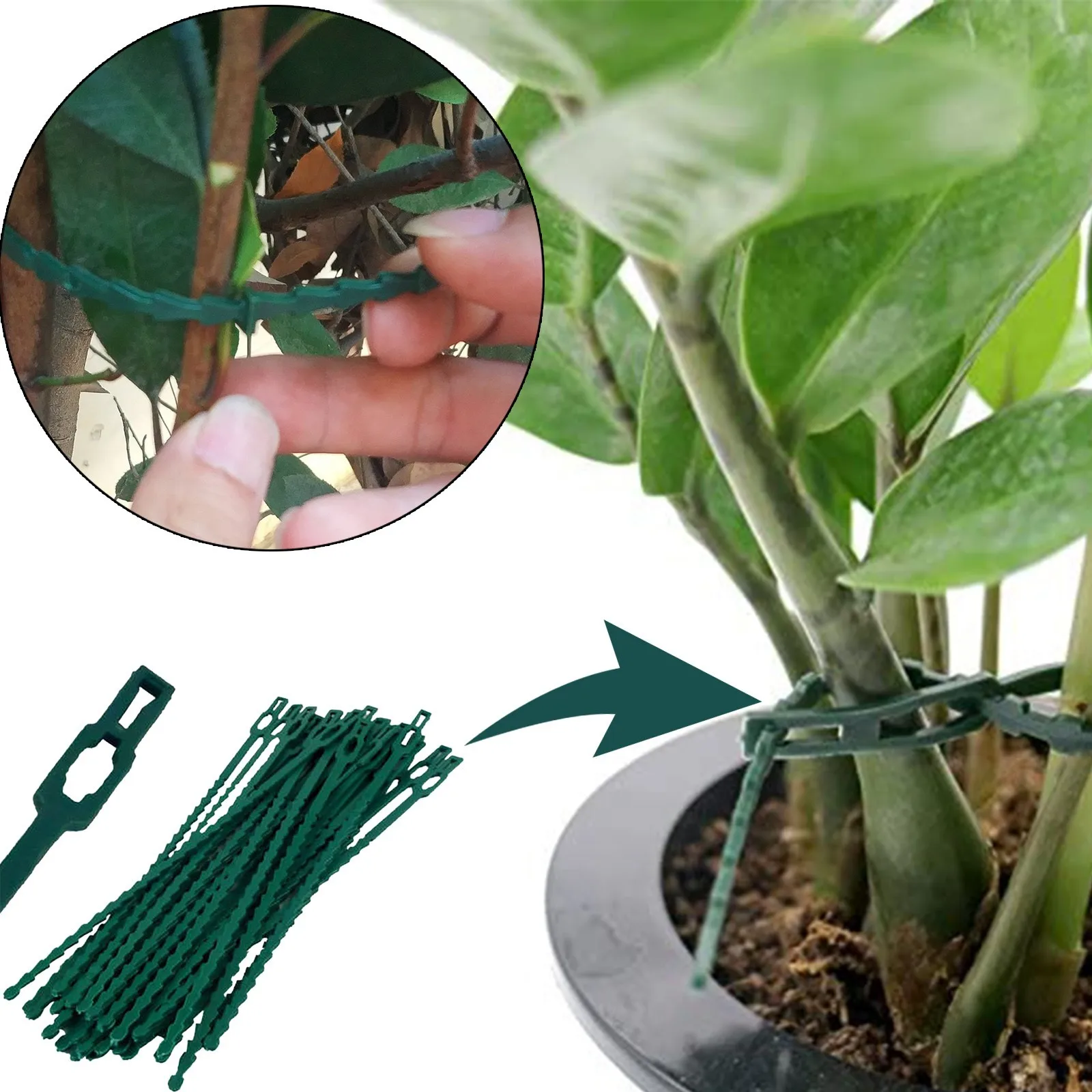

Регулируемые пластиковые кабельные стяжки для растений, многоразовые кабельные стяжки для сада, дерева, поддержки альпинизма, растений, ви...