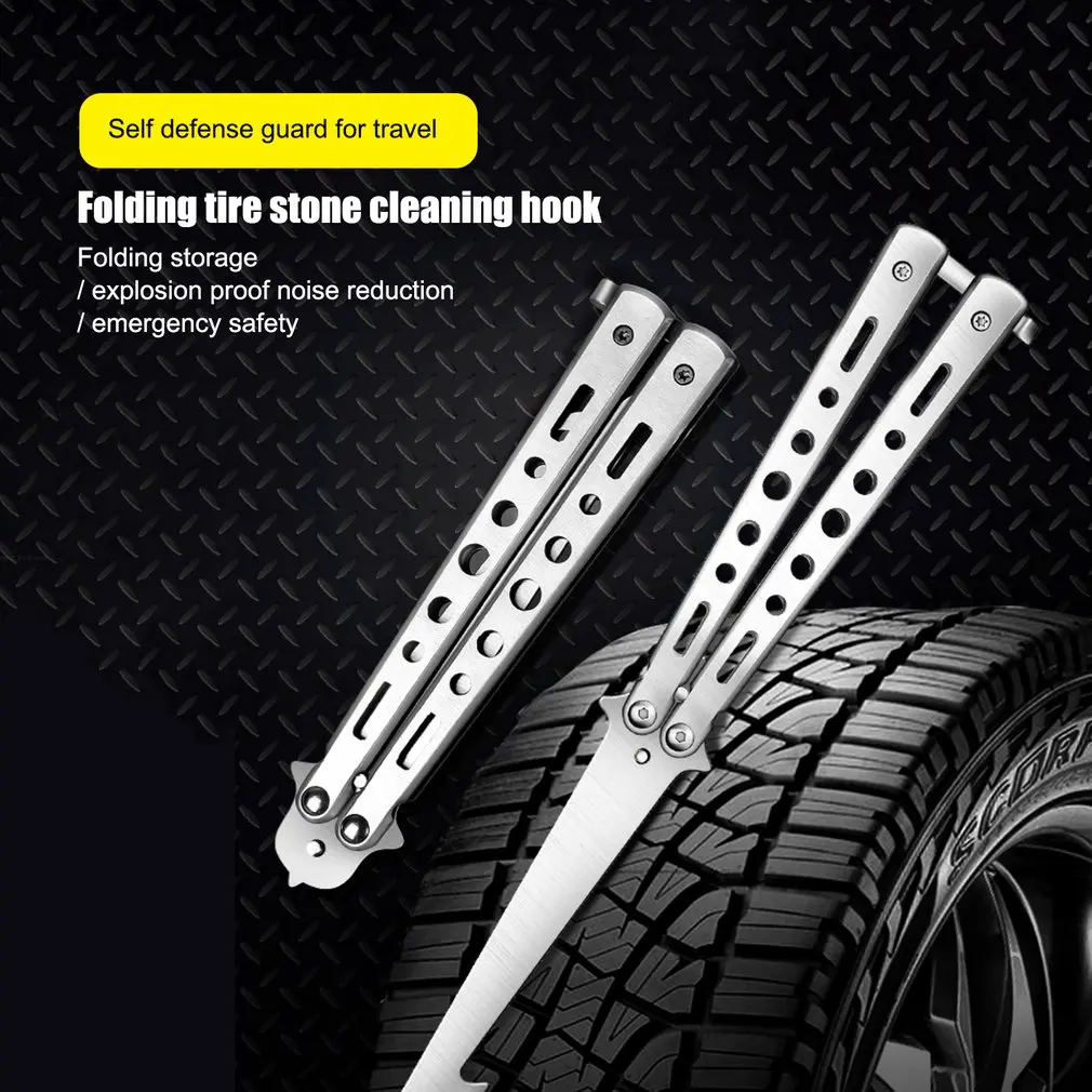 

Car Safety Hammer Escape Hammer Window Breaker Multifunctional Portable Stainless Steel Hook Vehicle Tire Cleaning Tool