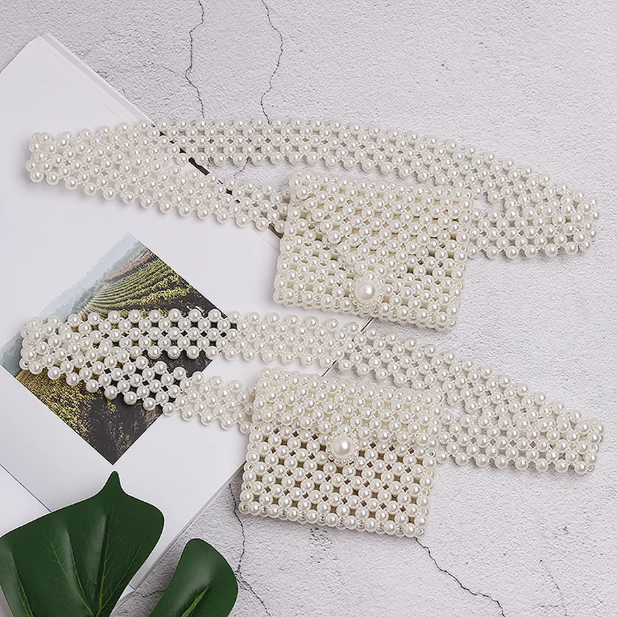 Элегантная поясная сумка DICLOUD с имитацией жемчуга для женщин эластичные Сумки на