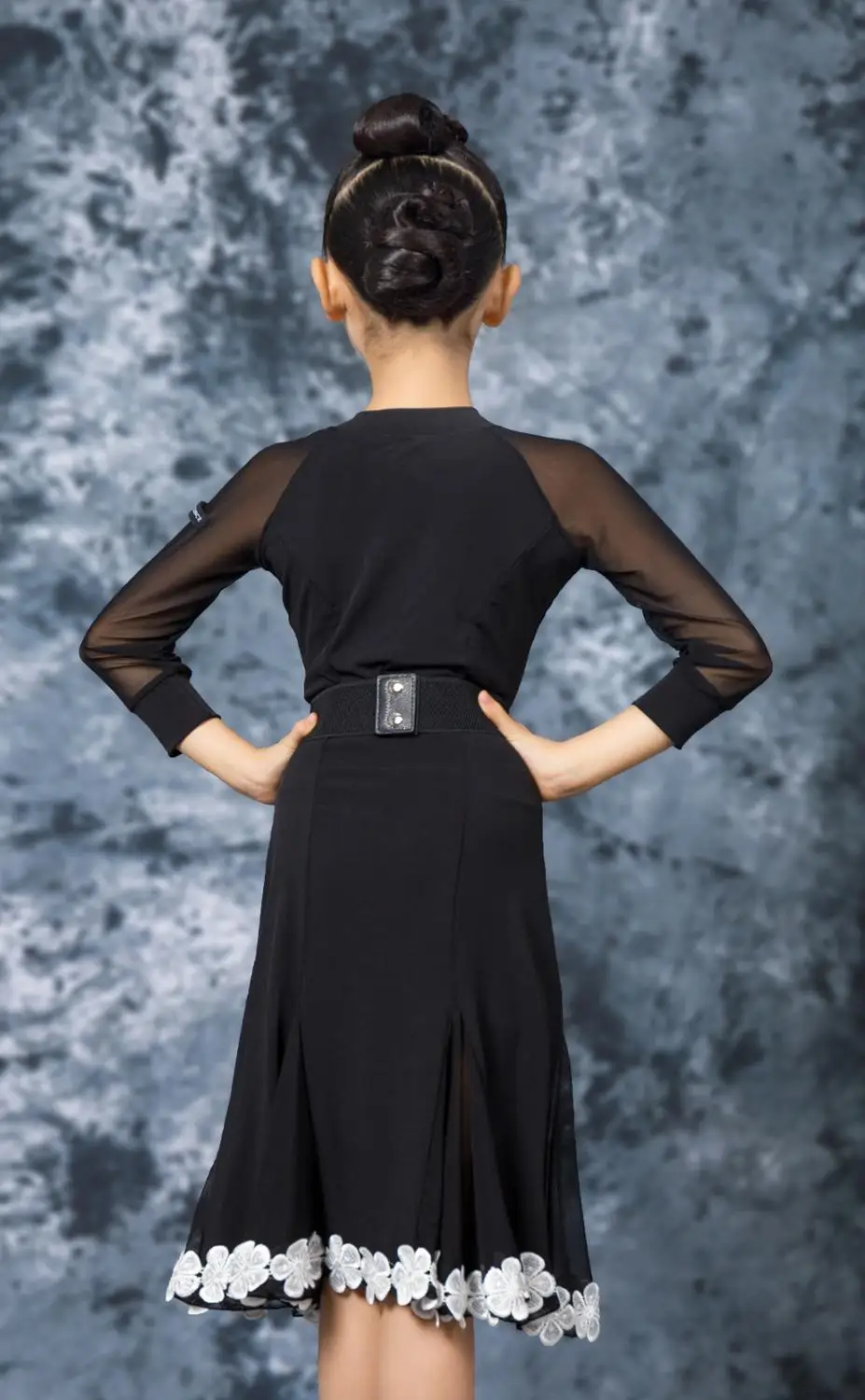 Детское платье для латиноамериканских танцев GD3054 профессиональное кружевное