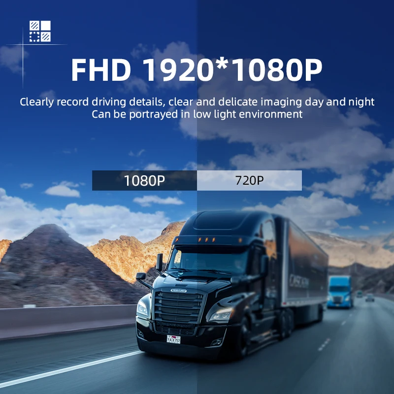 7 inches DVR for Truck Registrars 1080P AHD CCTV 2-Channel split screen 12-24V Driving Cameras Time-lapse video Parking camera | Автомобили
