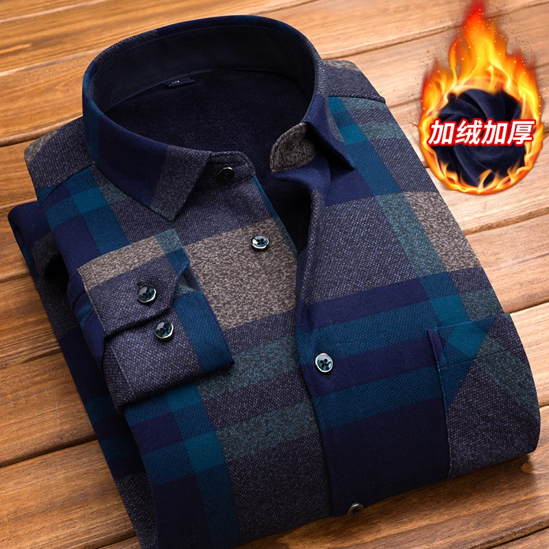 Новинка 2019 модная брендовая мужская рубашка с длинным рукавом бархатная плотная