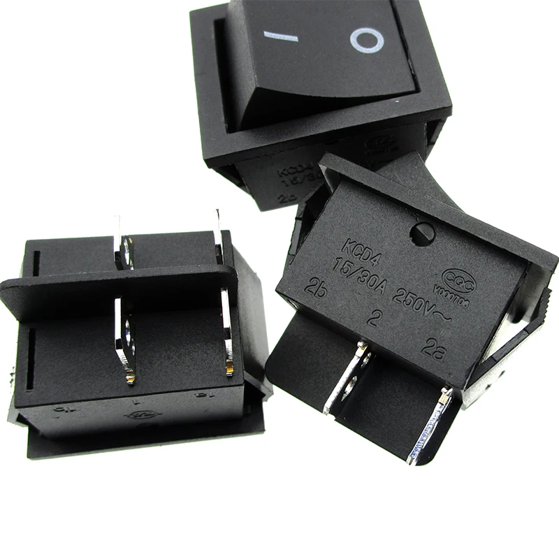 

4Pcs Rocker Switch KCD4- 15 30A250V 4 Feet Double Gear