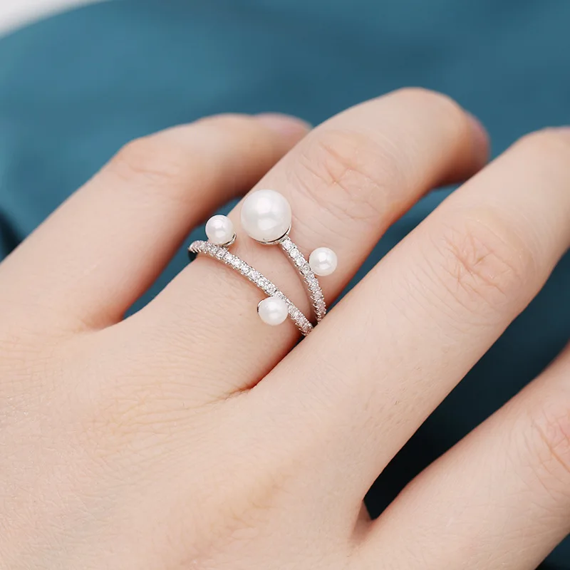 SWOUR Новое модное ювелирное изделие белое золото кубический цирконий жемчужный с