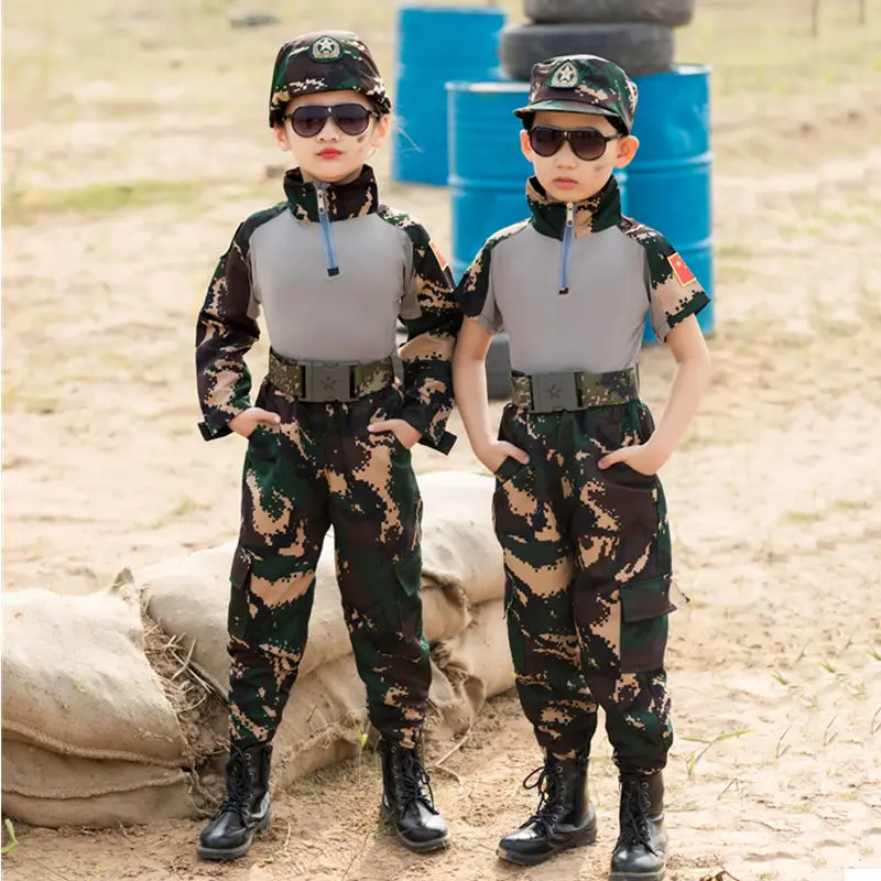 Детский Камуфляжный костюм для военной тренировки летний лагерь лягушки
