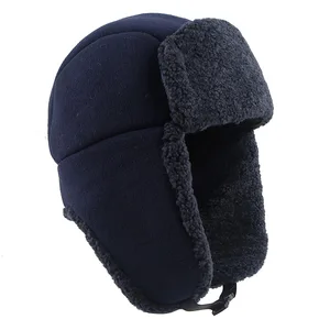 Ushanka Russian Hat Men Women Unisex 2021 Warm Winter Bomber Hats Polar Fleece Wool Fur Earflap Trap