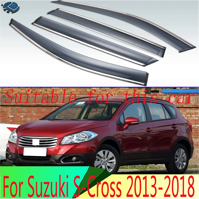 Для Suzuki S-Cross 2013-2018 пластиковый внешний козырек вентиляционные шторы оконный