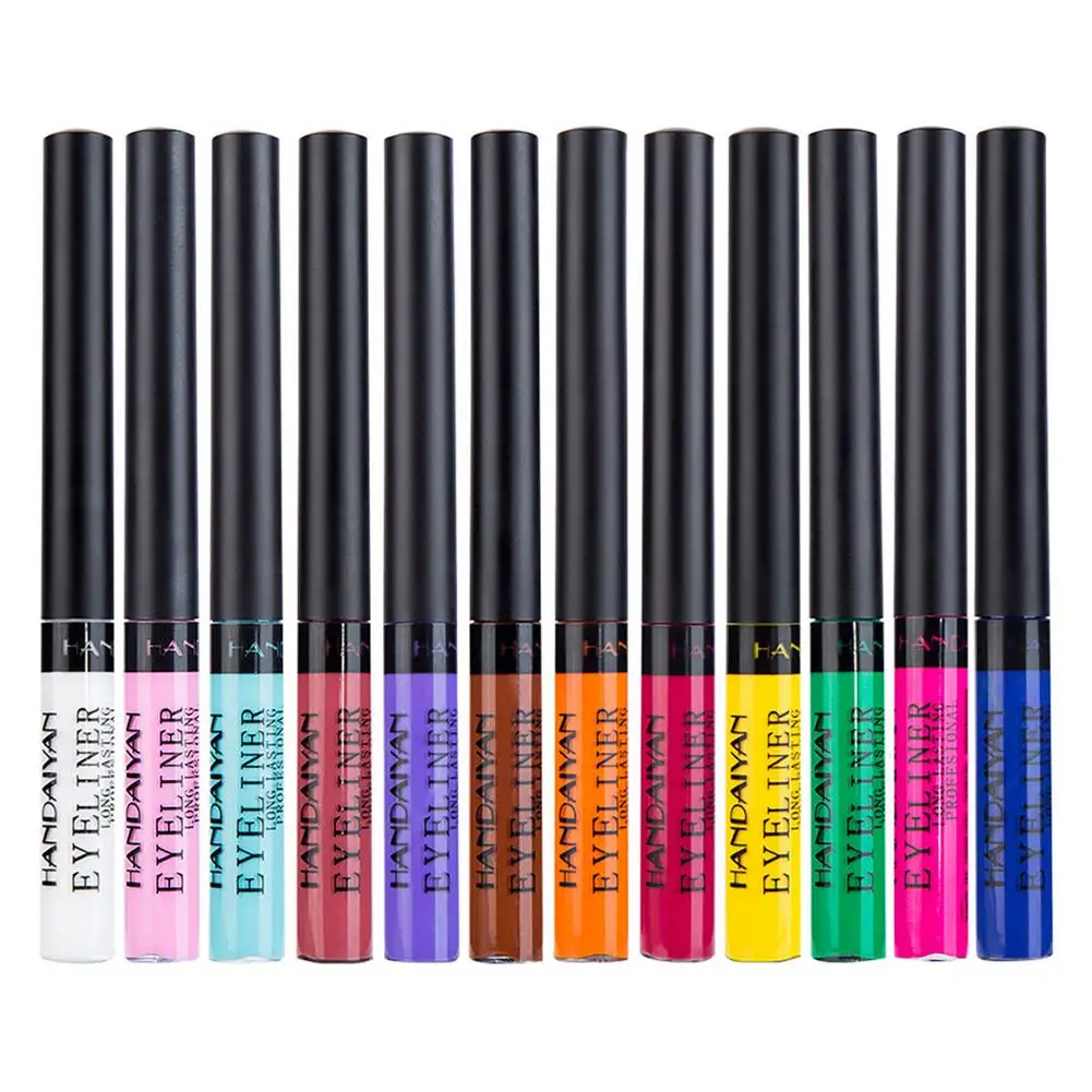 

12 Colors Matte Liquid Eyeliner Set Waterproof Smudgeproof - High Pigmented Long Lasting Neon Rainbow Colored Makeup Eyeshadow