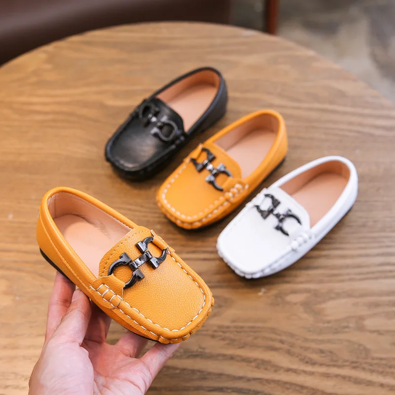 Кроссовки детские кожаные без шнуровки повседневная обувь на плоской подошве