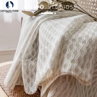 european style sheer linen curtains for bedroom stripe tulle window curtain for living room voile treatment drapes blinds decor