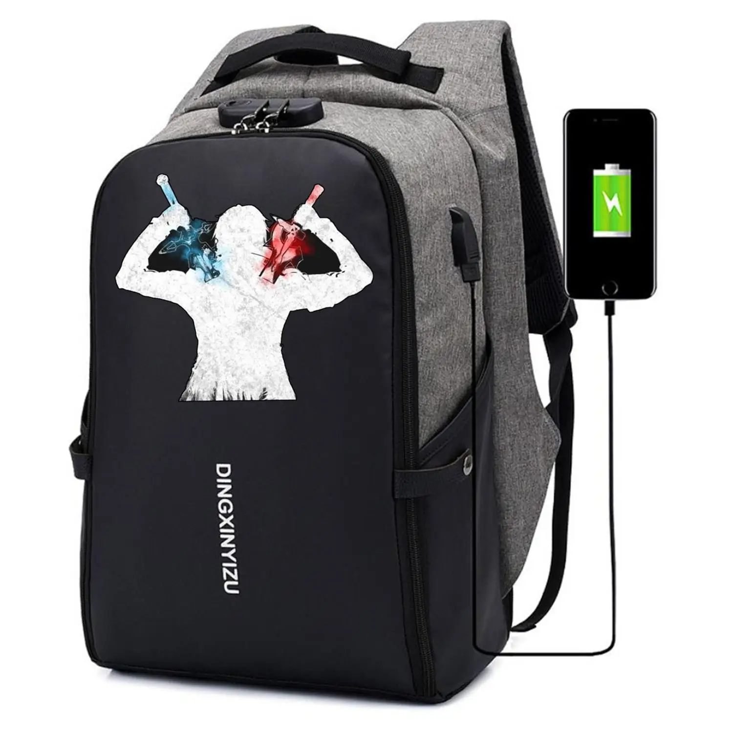 

Game Sword Art Online Backpack UNISEX teenagers Laptop Travel bag student book Bags canvas Anti-theft USB Charging Knapsack