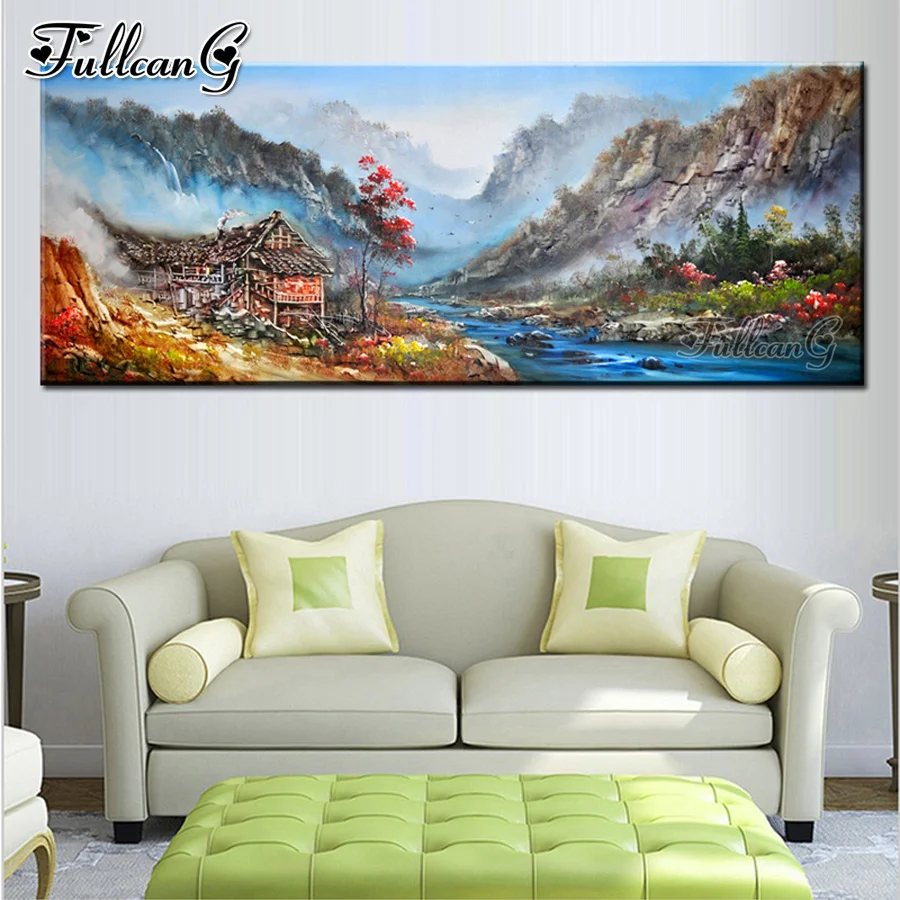 

FULLCANG приморский город тень 5d большая алмазная живопись своими руками вышивка крестиком Ночной пейзаж Полный Стразы наборы для вышивки FG0301