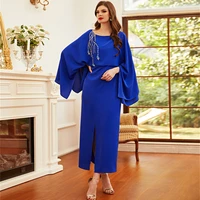 abaya diamond studded evening dress france italy show fashion plus size dress muslim noble luxury dress net red plus size dress