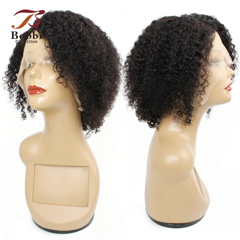 BOBBICOLLECTION афро кудрявые кружевные передние человеческие волосы парик боковая