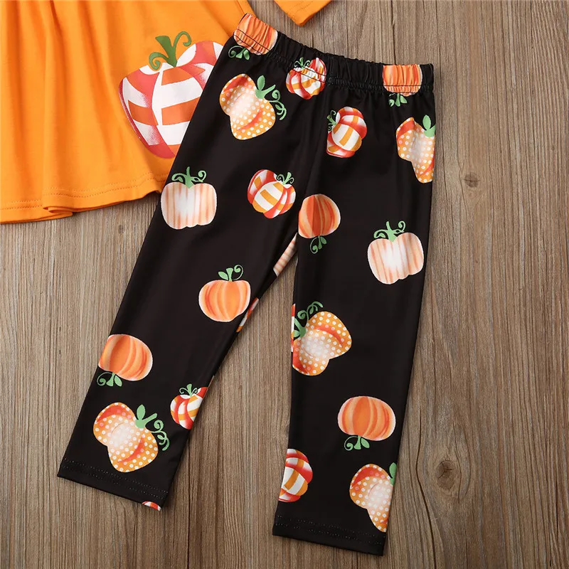 2019 Детский комплект на 1 6 лет одежды для маленьких мальчиков Хэллоуин оранжевая