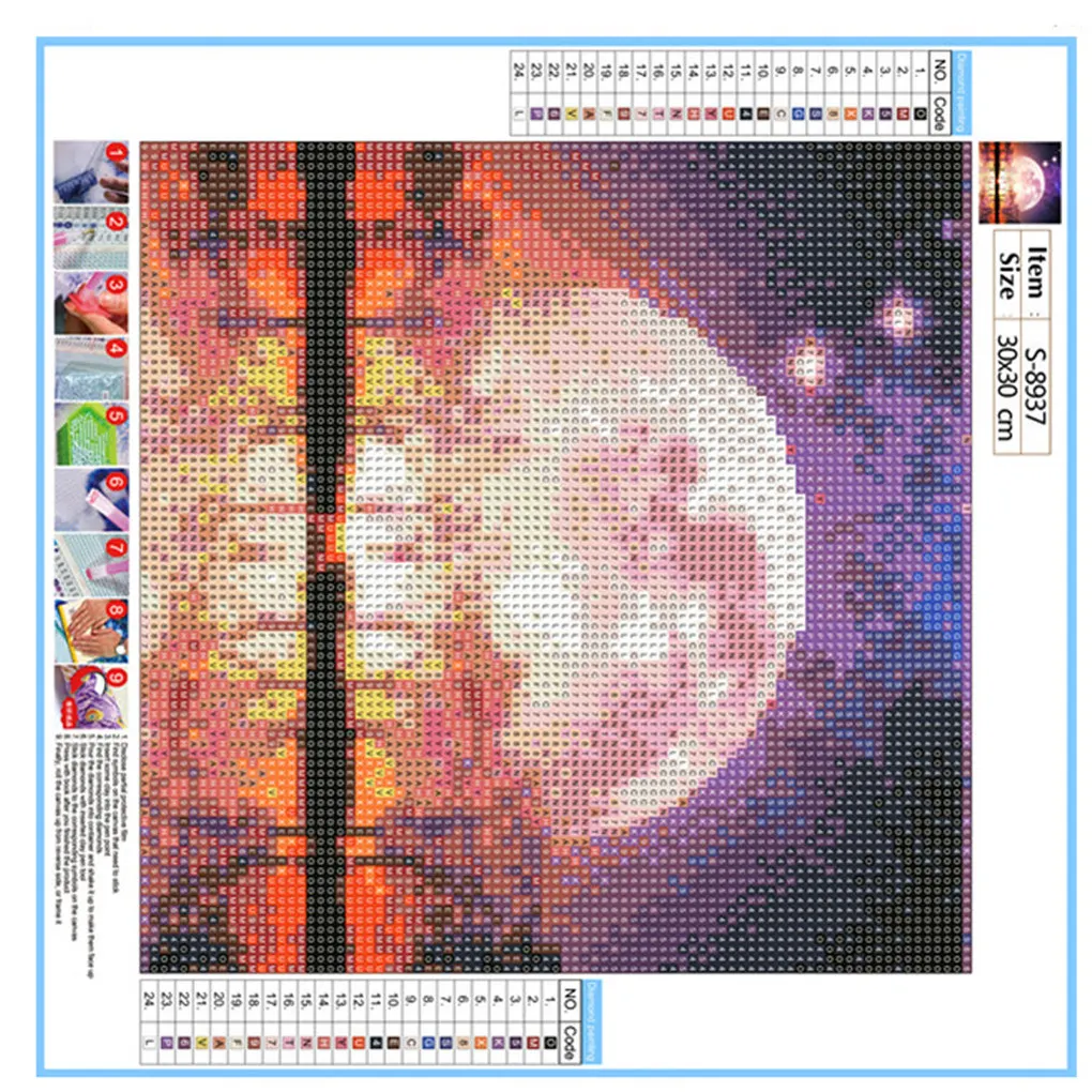 Набор для вышивки крестиком Луна с кристаллами|Алмазная мозаика и вышивка| |