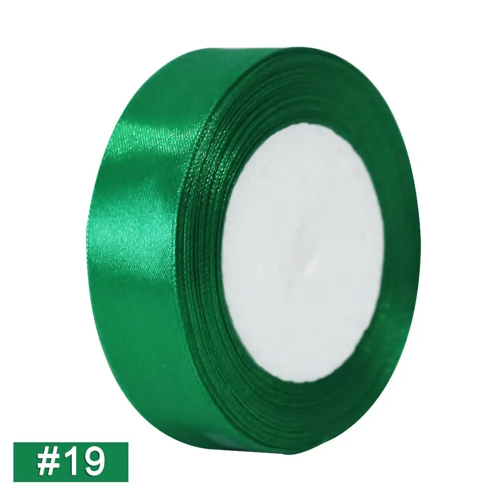19 green 25 ярдов атласная отделка для шитья, кружевные ленты для вечерние украшения, свадебные украшения, ручная работа, розовые подарки, материалы для обертывания D2 - Цвет: 19 green