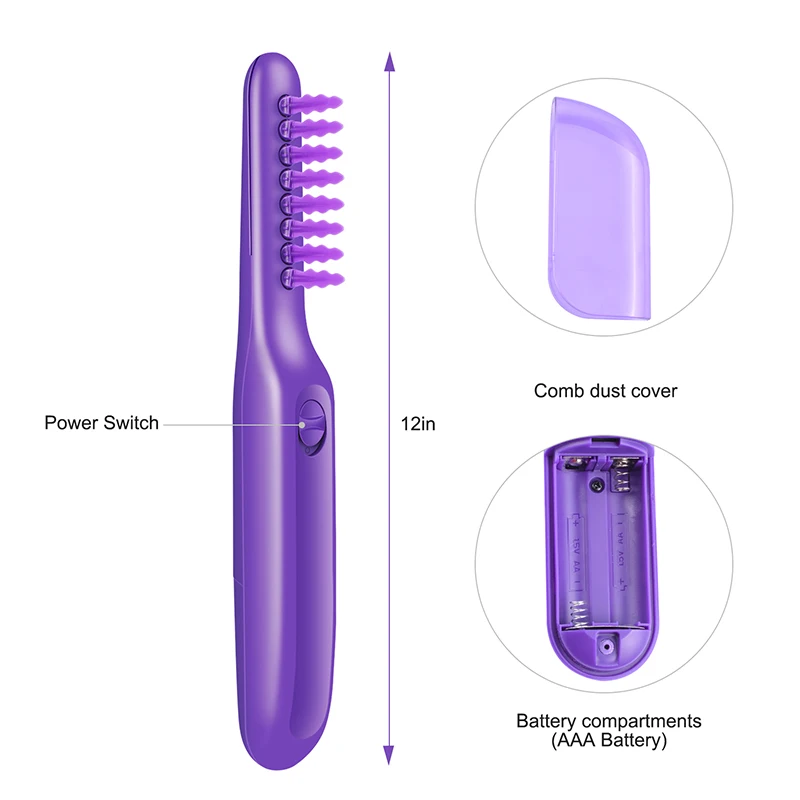 

Electric Detangling Brush with Brush Cover Hair Styling Wet Dry Use Comb for Adult Kid STTX889