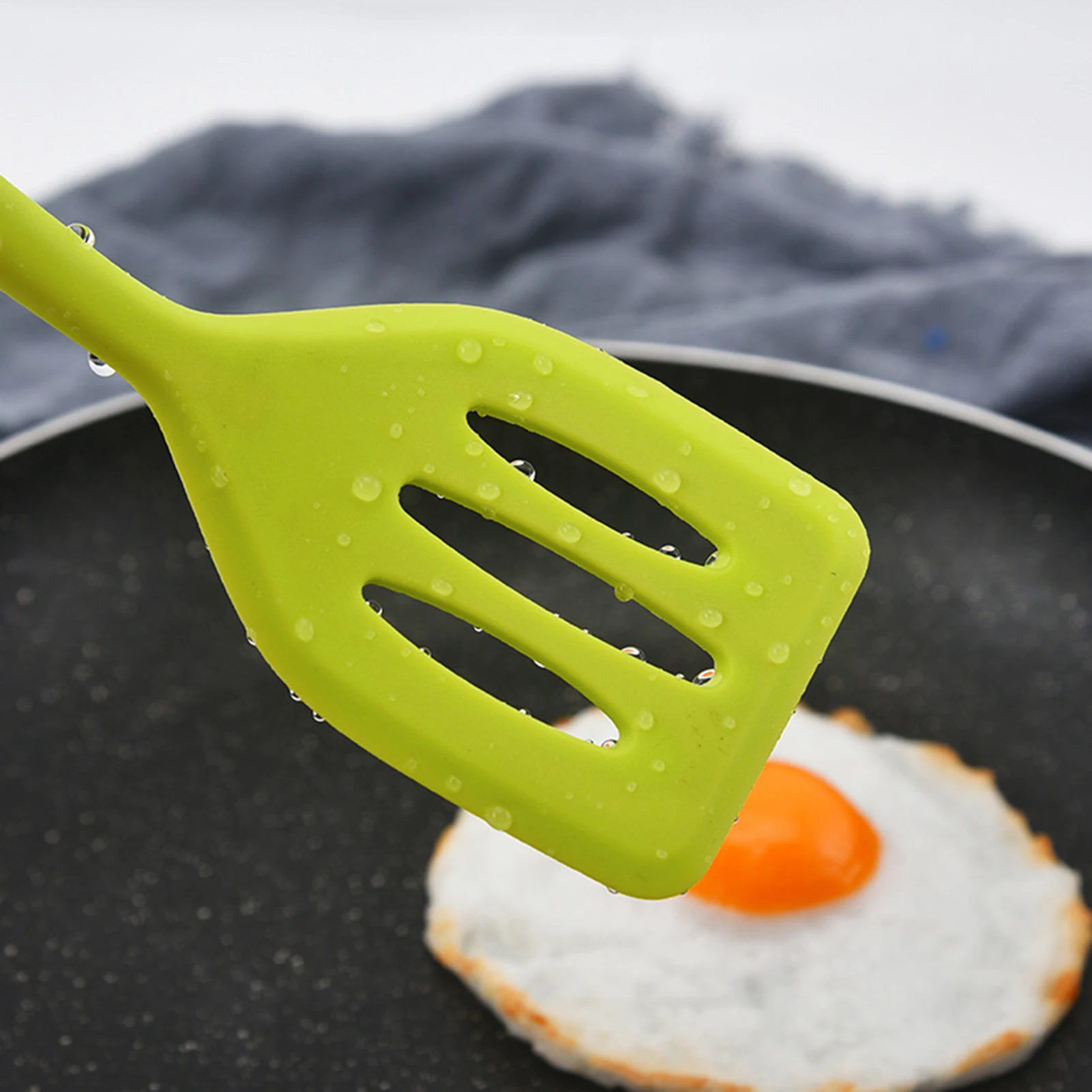 1Pc Silicone Slotted Turner Kitchen Cooking Tools Non-Stick Spatula Pancakes Frying Pan Shovel Utensils | Дом и сад