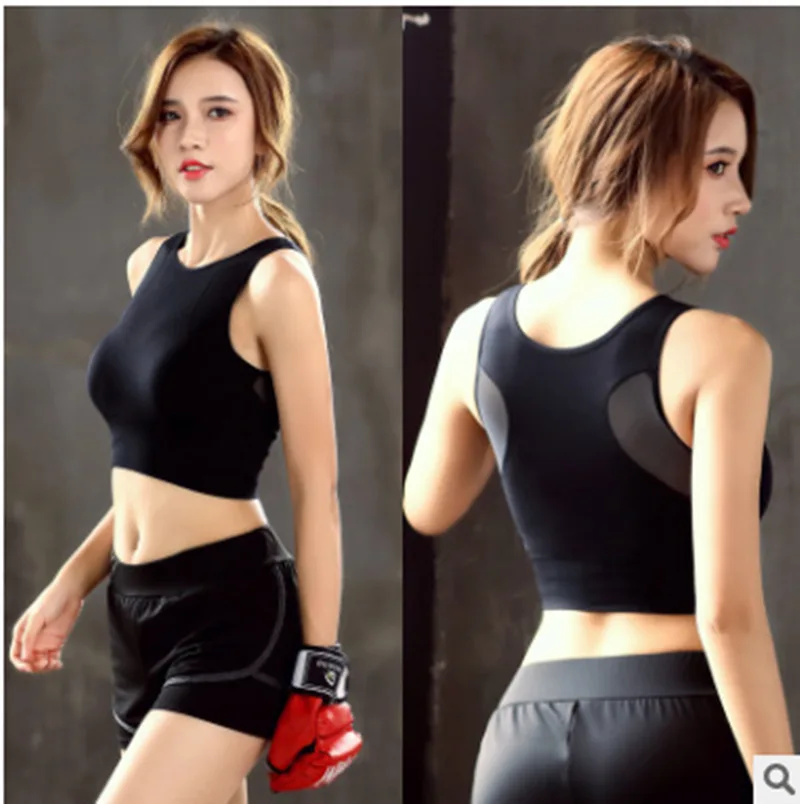 Women Sports Bras Fast Dry Elastic Shockproof Padded Gym Running Bra Mesh back stitching Fitness Yoga Sport breathable Tops Vest | Спорт и