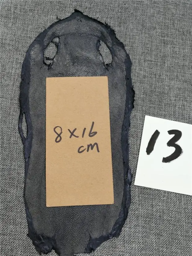 1 шт., черная настоящая кожа ската, кожа, черная кожа, толщина около 1,1 мм