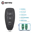 KEYYOU 3 кнопки KR55WK48801 умный дистанционный ключ для Ford Focus C-Max Mondeo Kuga Fiesta B-Max 434433 МГц 4D63 80Bit чип без ключа