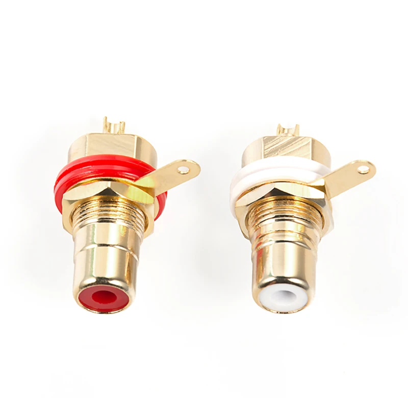 1 шт. позолоченный медный гнездовой разъем RCA для монтажа на панели | Электроника