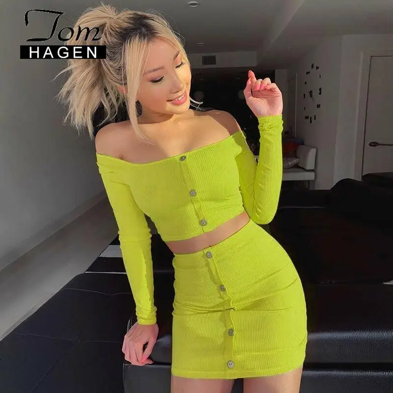 Комплект из 2 предметов женский летний сексуальный клубный укороченный топ и