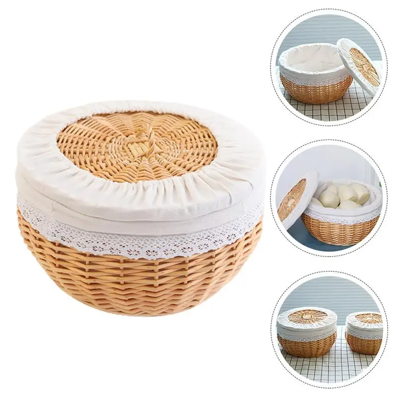 

1pc Wicker Weaving Basket Wicker Weaving Durable Snack Basket Food Storage Basket