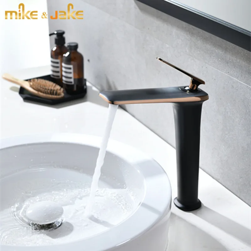 Роскошный кран для ванной комнаты розовое золото черный Черный воды смеситель