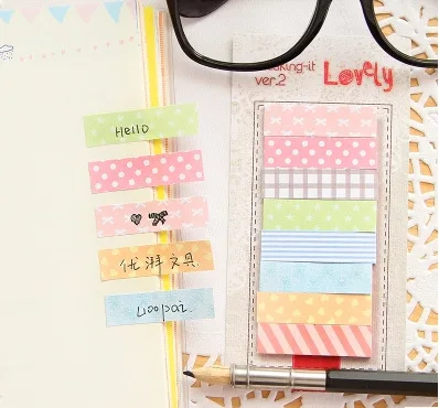 Симпатичный кавайный блокнот для записей липкая бумага с клетками и линиями