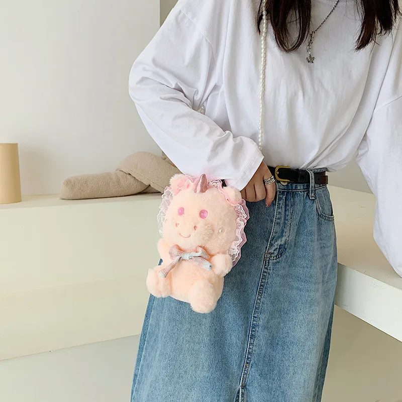 New Cute Unicorn Plush Toys crossbody bags For Kids Toddler Cartoon Boy Toy Children Soft School Bag Girl purses and handbags