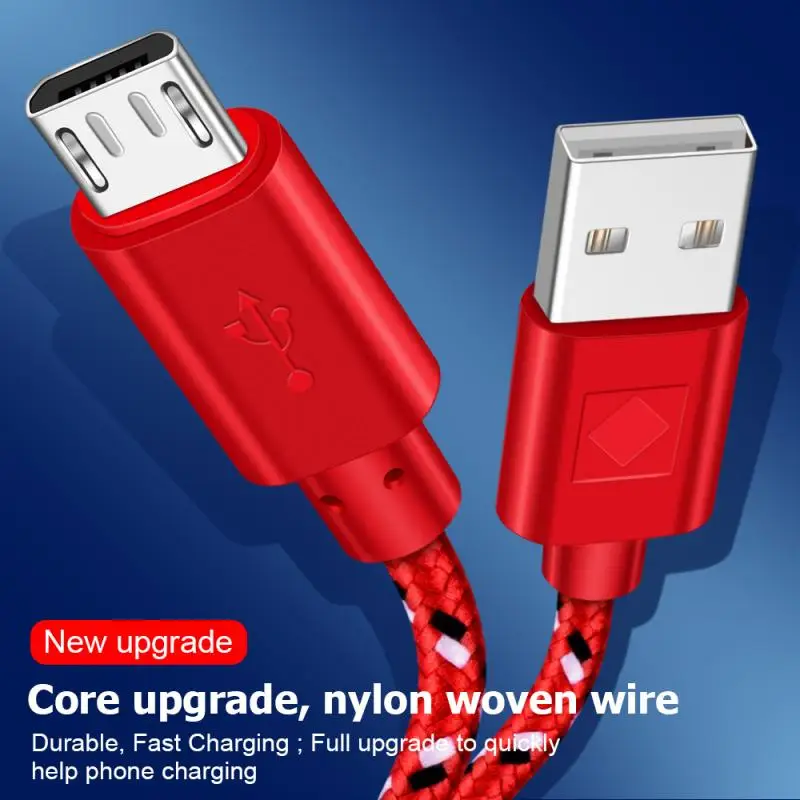 

2 In 1 Braided Nylon Cloth Data Cable For Samsung HTC LG Huawei Xiaomi Redmi Android Kindle eReaders Charging Cable