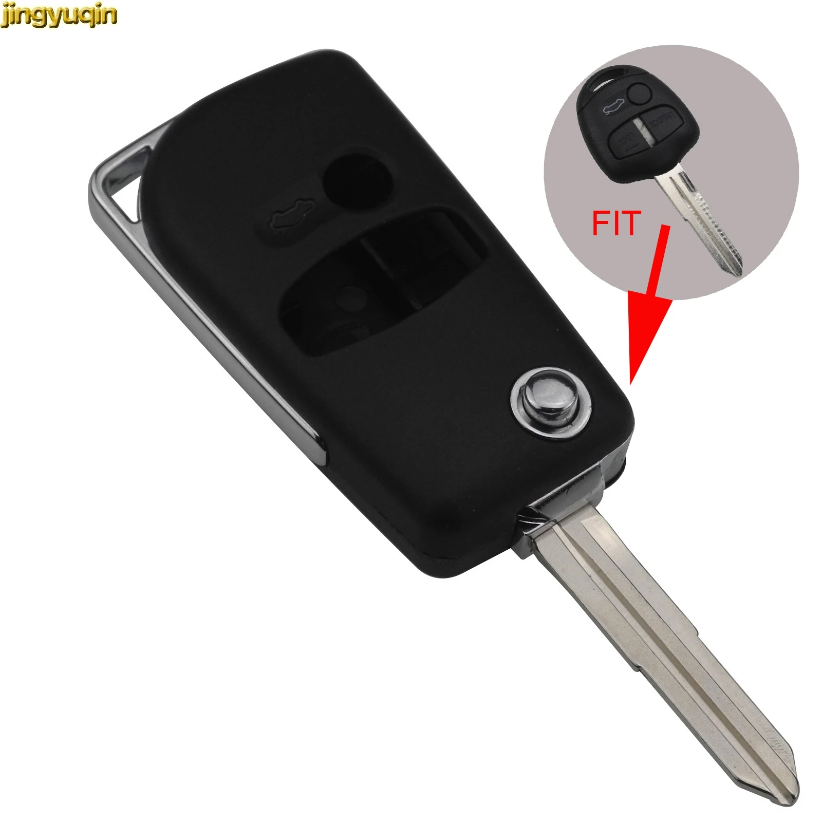 

Jingyuqin дистанционный Автомобильный ключ для Mitsubishi Lancer EX Evolution Grandis Outlander чехол для ключей с левым лезвием стиль 3 кнопки