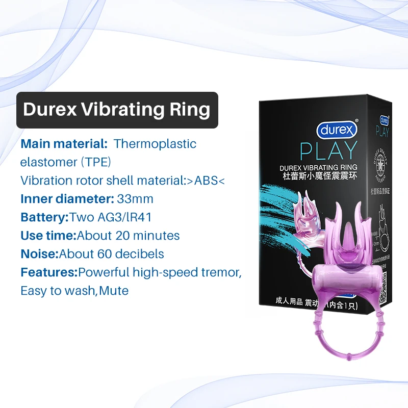 Вибратор Durex интимные игрушки для женщин удовольствие пениса кольцевой вибратор