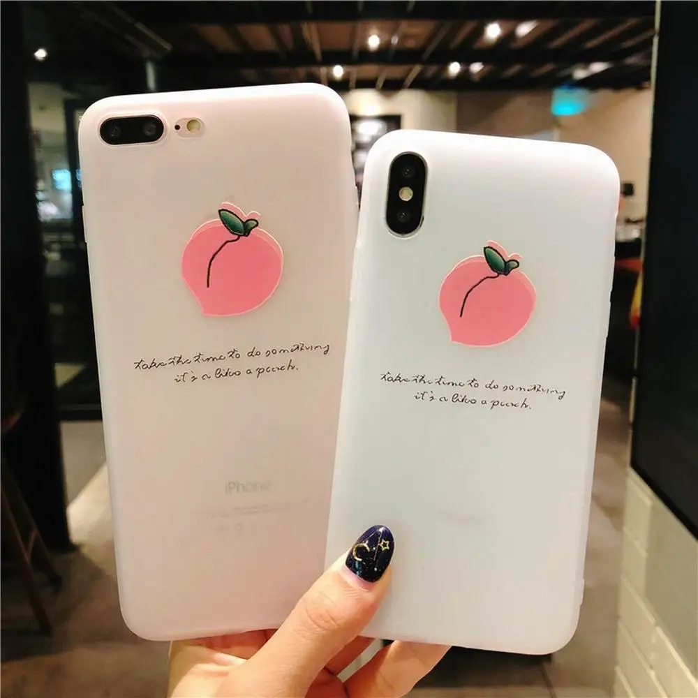 Свежий Простой персиковый узор мягкий ТПУ мобильный чехол для телефона