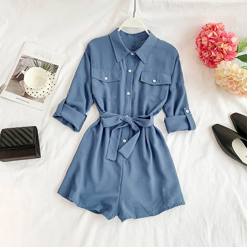 Женский короткий комбинезон с высокой талией Модный повседневный офисный