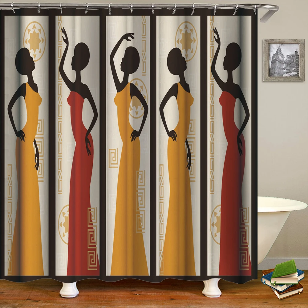 Тонкие тканевые занавески для душа с сексуальной девушкой и 3D принтом