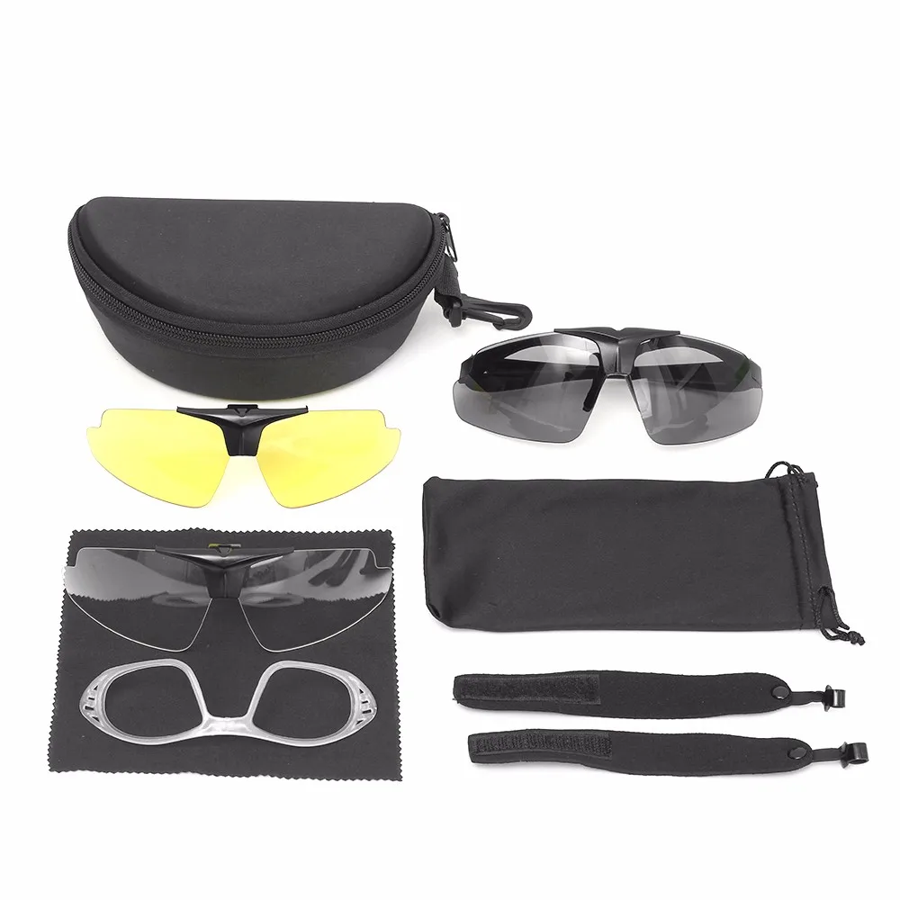 Тактические очки с 3 линзами военные армейские поляризационные пластиковые