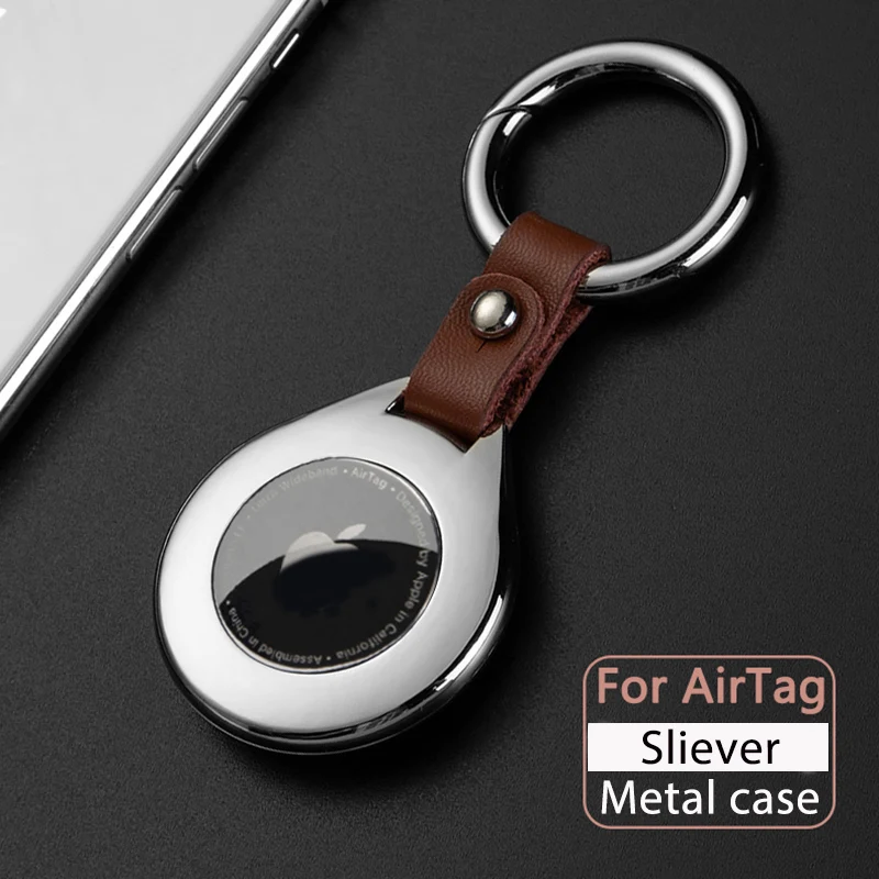 

Metal Airtag Case For Airtags Protective cover For Apple Locator Tracker Anti-lost luxury cowhide connect Sleeve High Quality