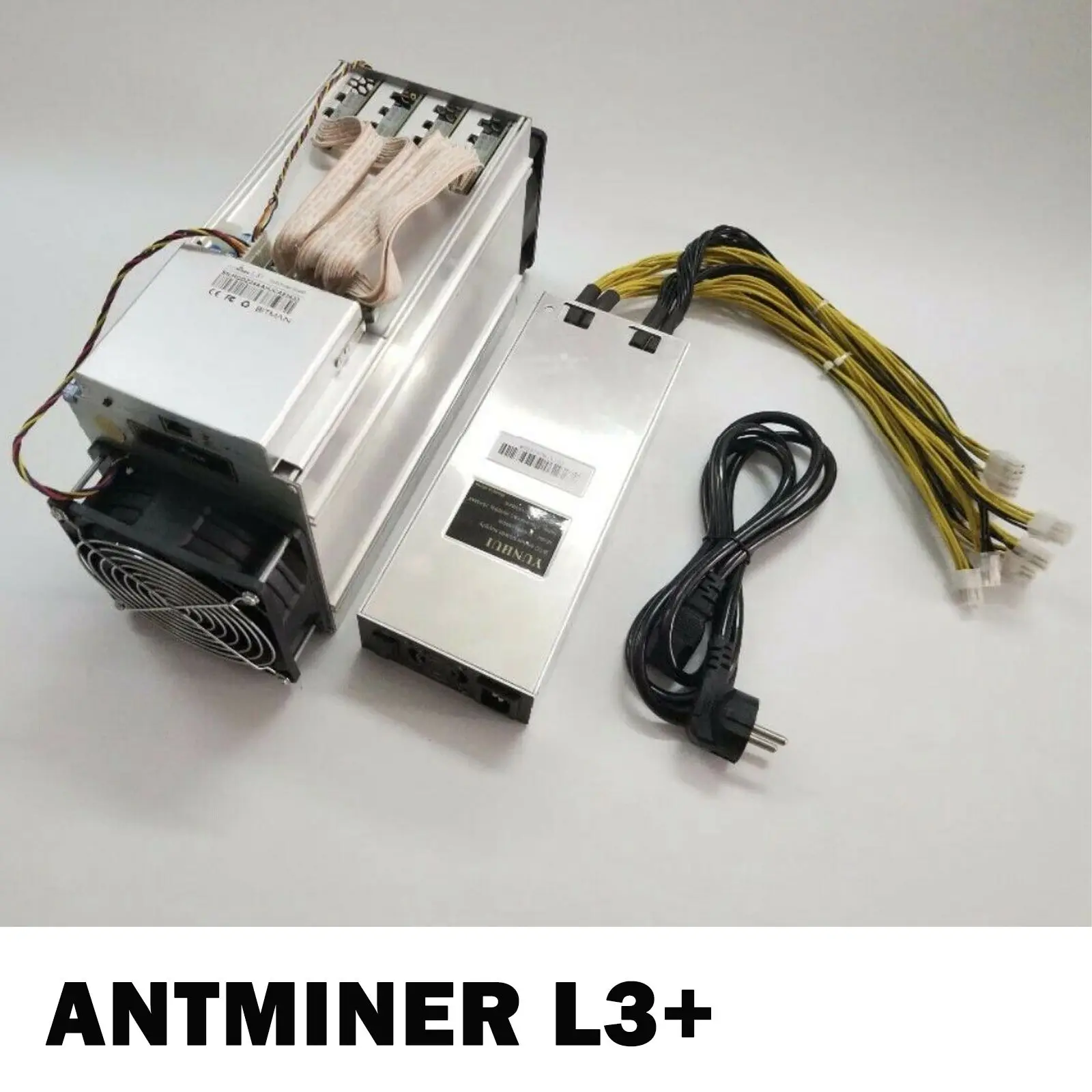 

Used Scrypt Miner ANTMINER L3+ LTC 504M With BITMAIN APW3++ Plus PSU Miner Mining Card 110V-240v