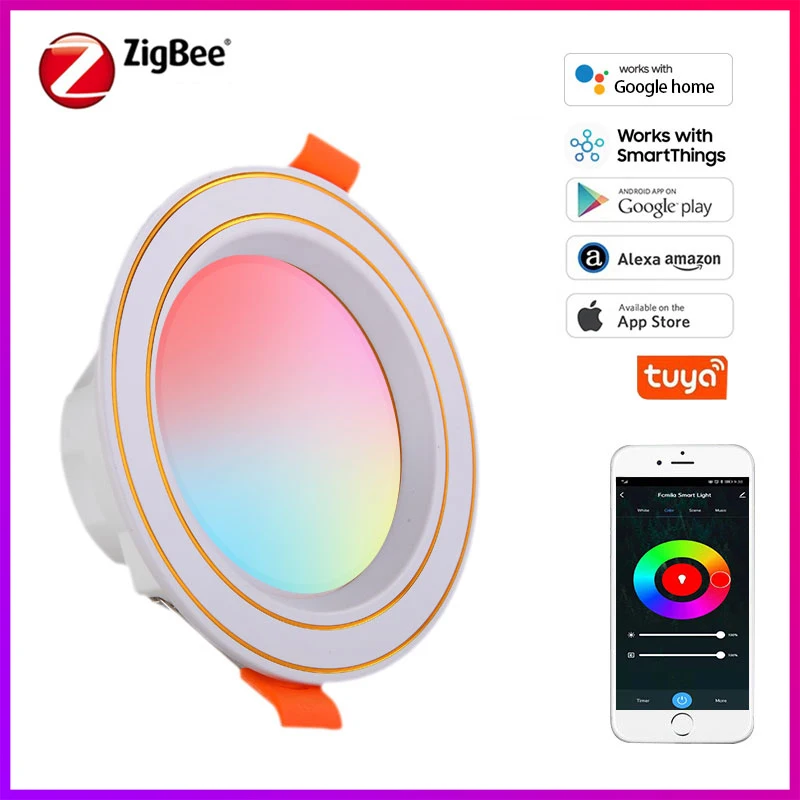 

Zigbee умная Светодиодная лампа для дома светильник RGB для Tuya Smart Life Smartthings Alexa Google Home
