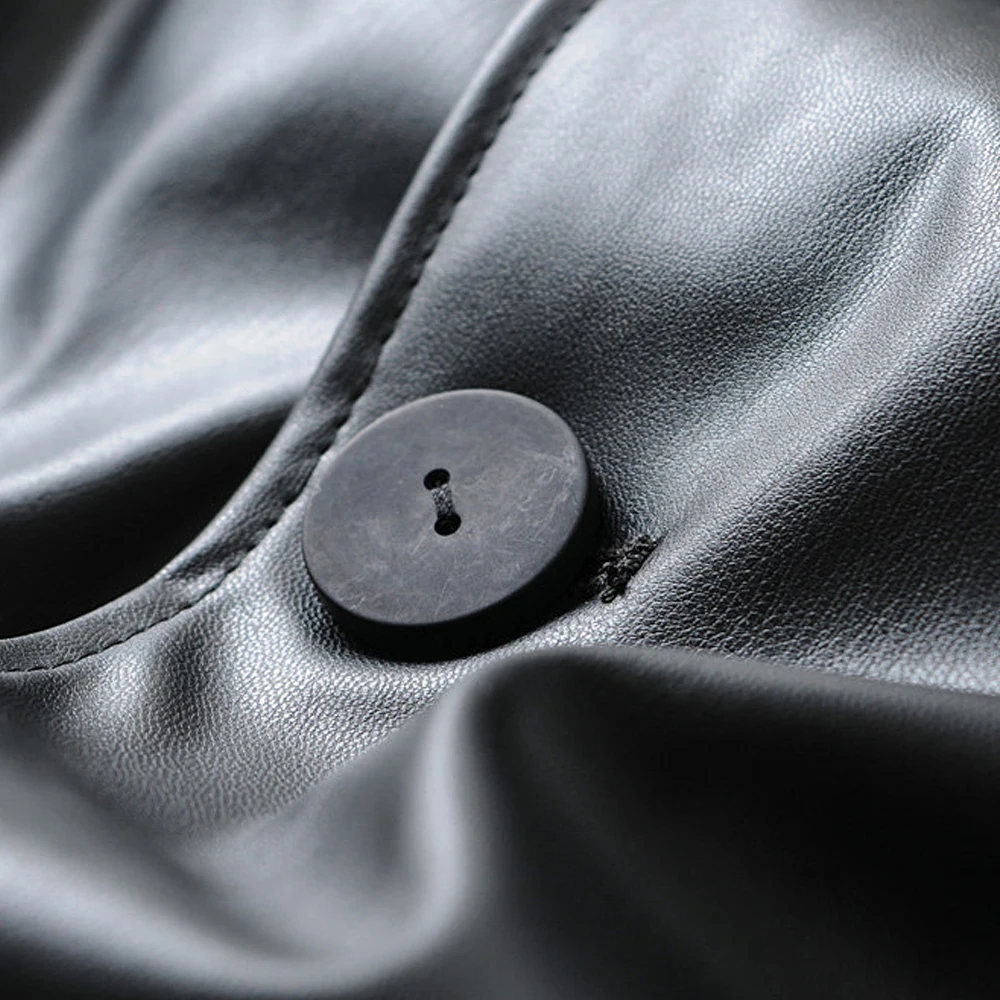 Элегантная зимняя флисовая юбка миди из искусственной кожи женская повседневная