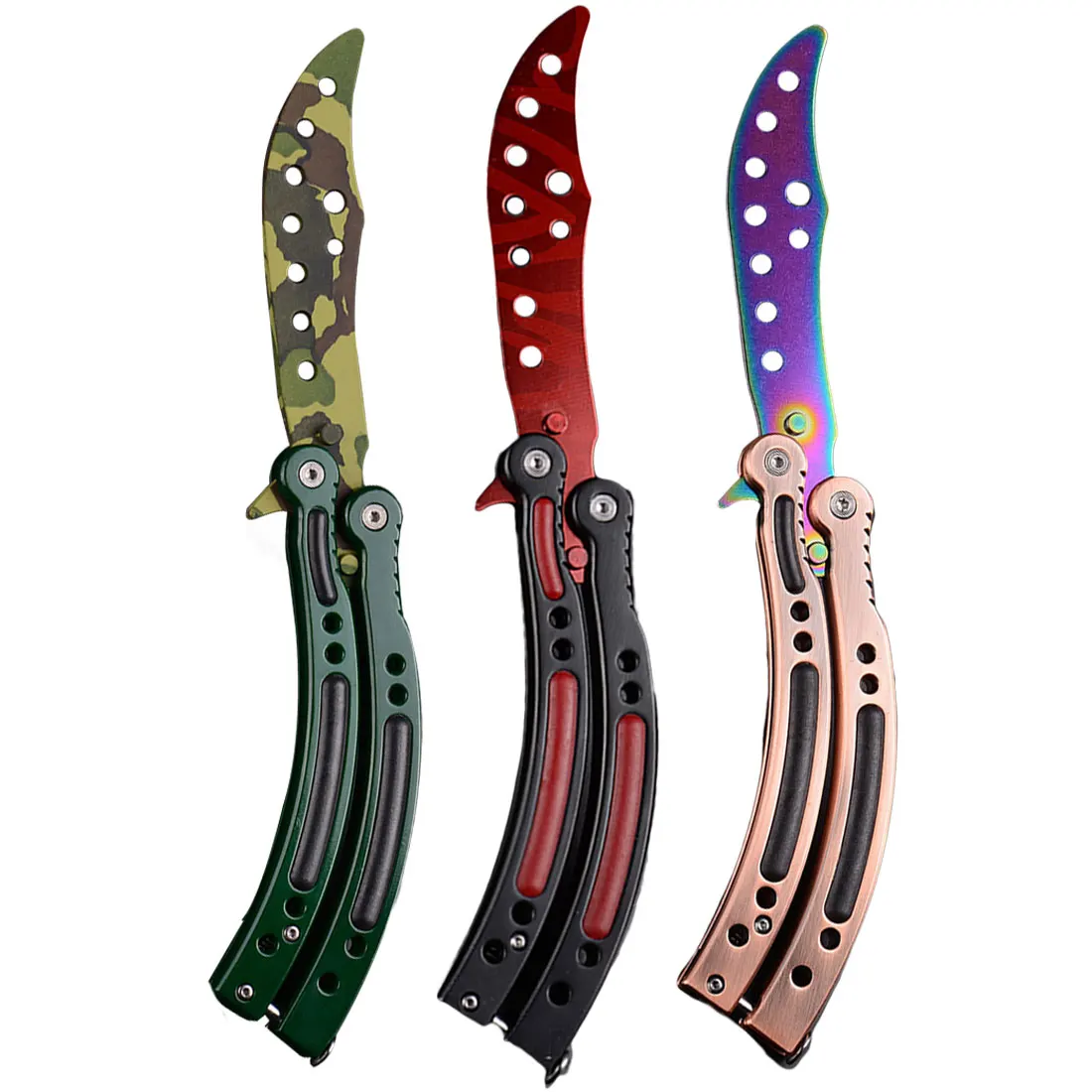 

Butterfly Knife Series Edge Butterfly Style Dull Blade Knife Training Practice Butterfly knive Folding Knife Trainer Game Knife
