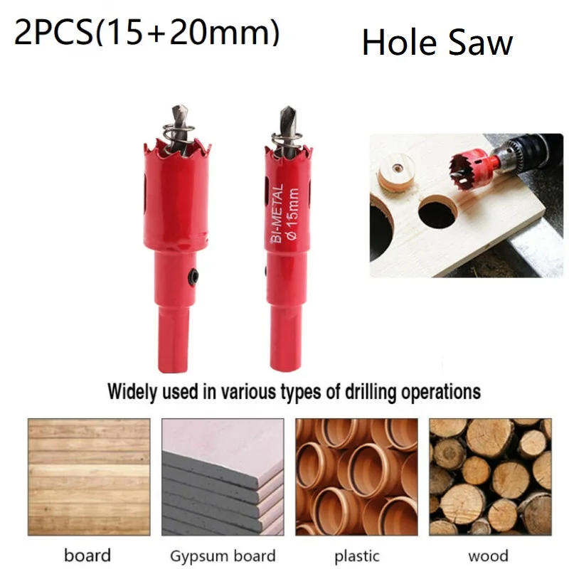 

2PCS Drill Bit Bi Metal M42 HSS Hole Saw Cutter For Wood Plaster Board