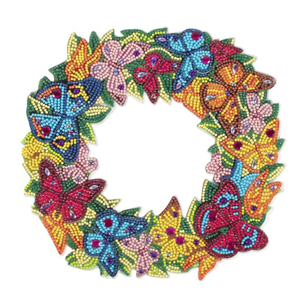 

Diamond Painted 5D DIY Christmas Wreath Partial Special Shaped Drill Rhinestone Garland Handmade Embroidery Cross Stitch Decor