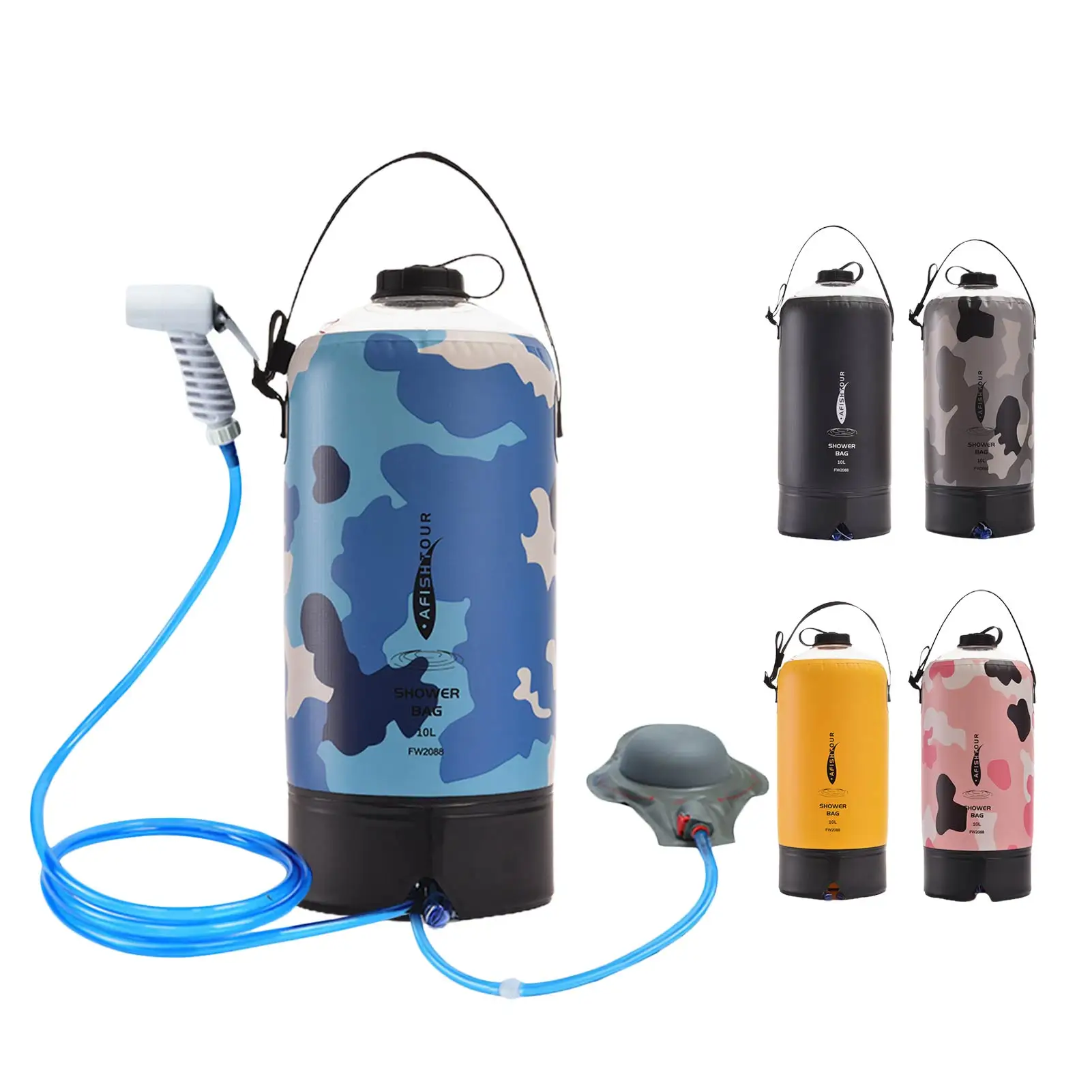 

5PCS Water Bag 10L Foldable Lightweight Camping Shower Storage Bag With Air Pump Bath Pouch For Outdoor Camping Running
