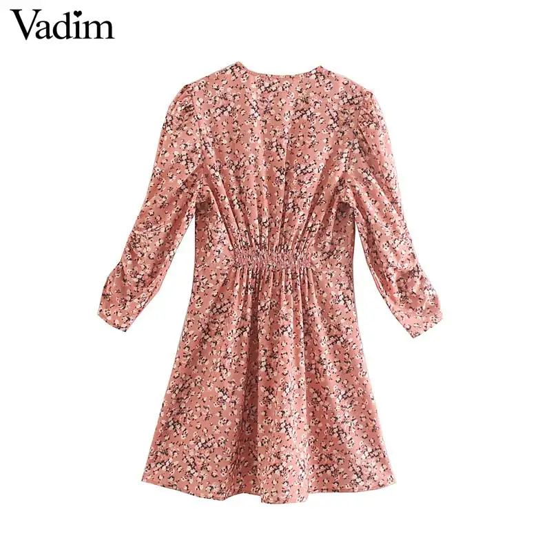 Женское элегантное платье vadim с цветочным принтом мини рукавом три четверти