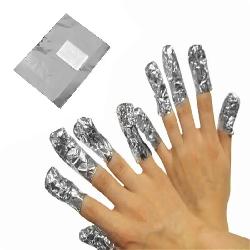 100Pcs/bg Гель лак для ногтей удаления обертывания алюминиевый Фольга искусство