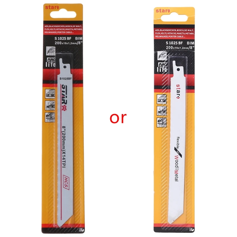 

H7JB Высокоуглеродистая сталь S1025BF 200 мм 8 дюймов полотно сабельной пилы эффективная Гибкая для резки дерева деревообработки